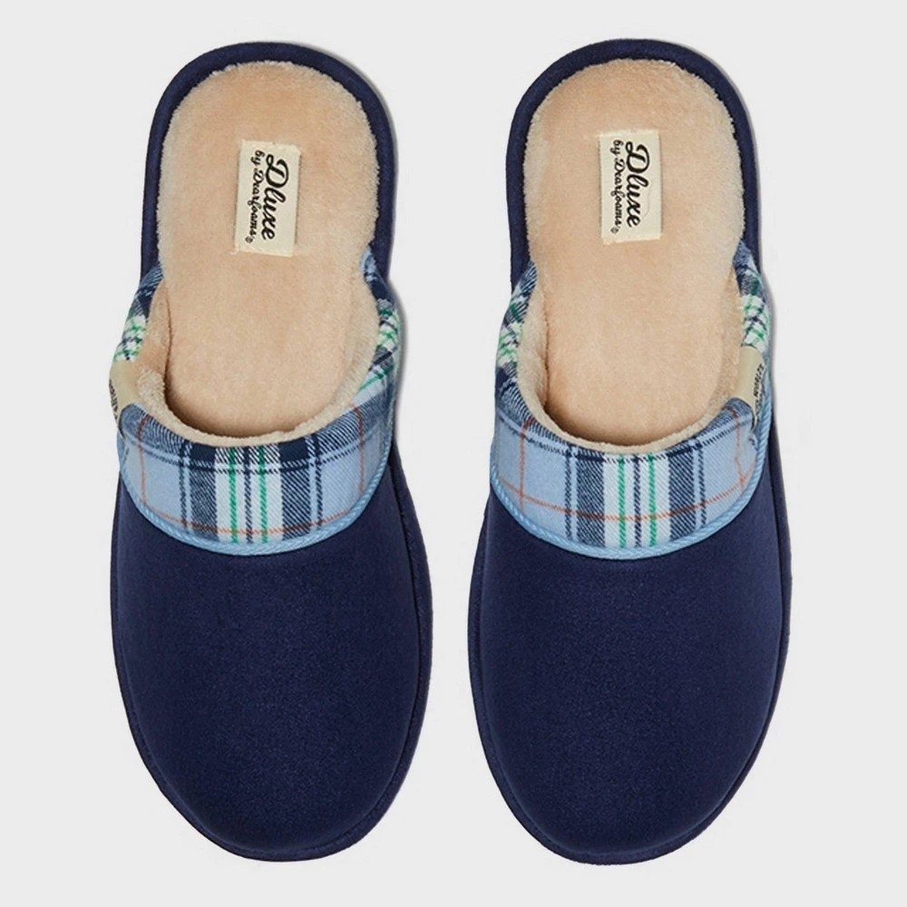 Men's dluxe by Dearfoams "Greatest Dad" Slide Slippers Navy Size S 7/8 NWT‎